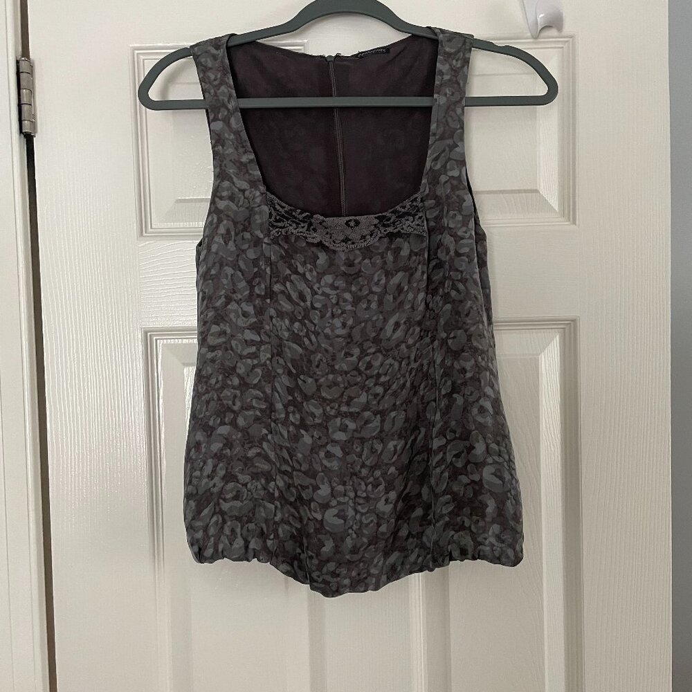 Magaschoni sleeveless top, grey and black abstract print